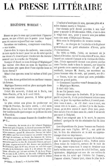 La Presse littéraire (1852-1861)