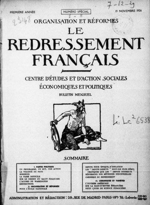 Le Redressement français (1926-1935)