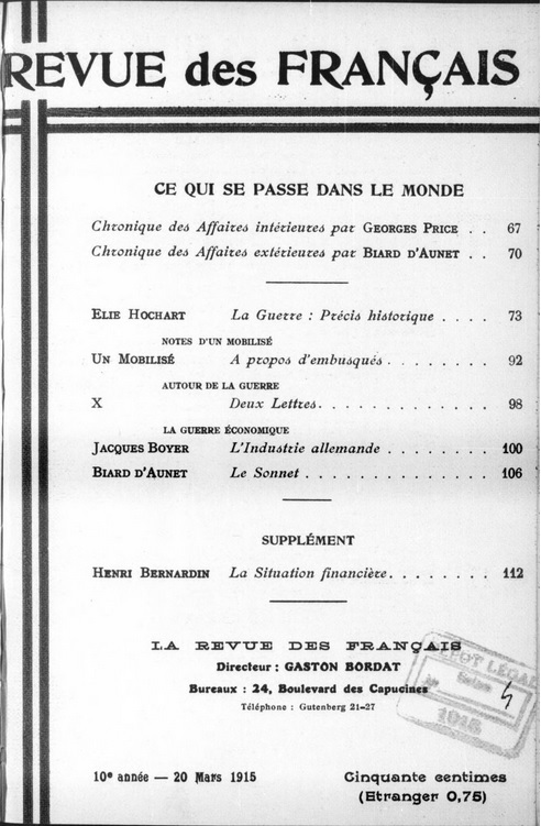 Revue des Français (1910-1921)