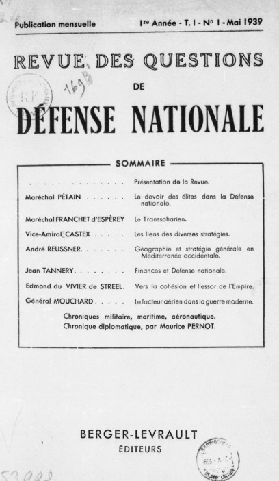 Revue des questions de défense nationale (1939-1945)