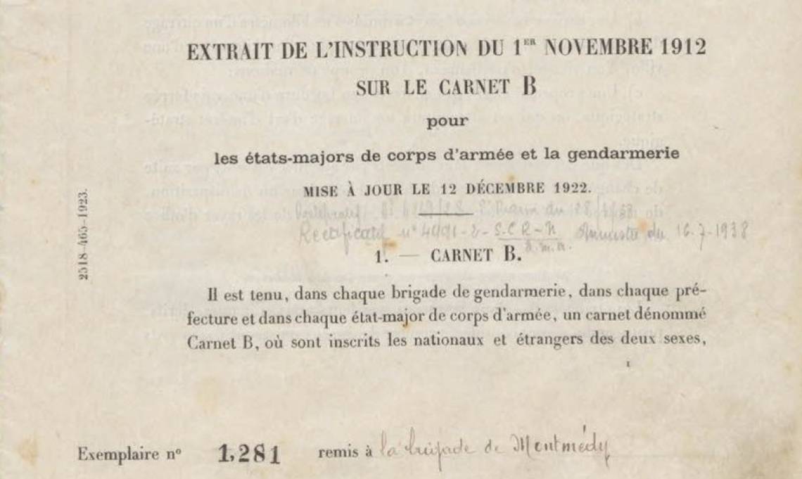 Histoire Du Carnet B, Ancêtre De La Fiche S | RetroNews - Le Site De ...