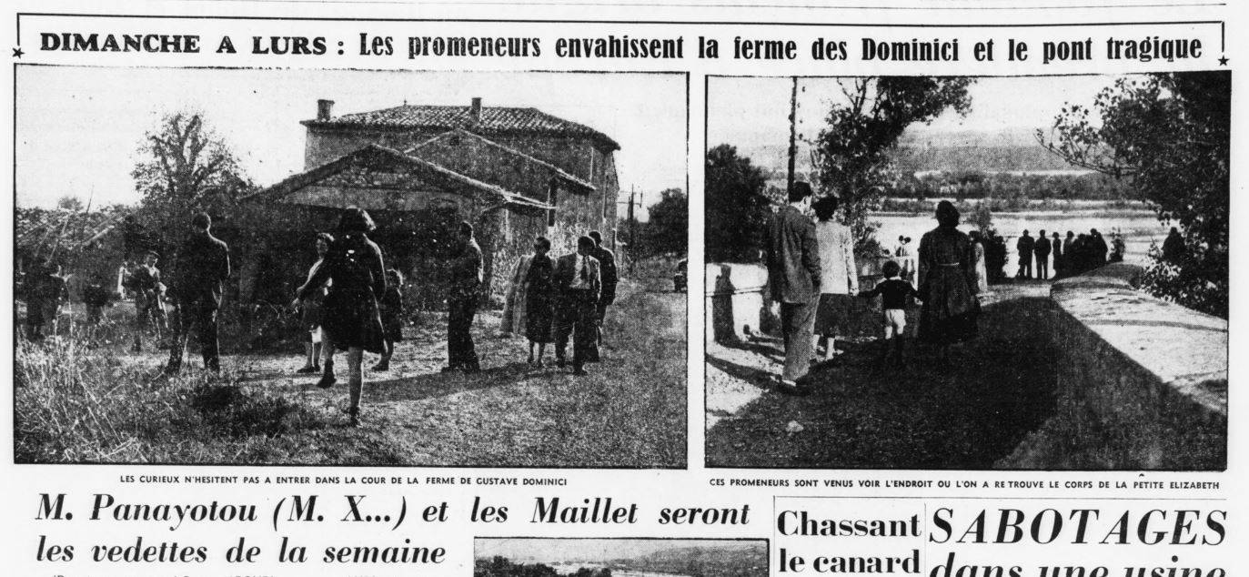 Photo de la ferme des Dominici assaillie, Paris-Presse-L’Intransigeant, 1952 – source: RetroNews-BnF