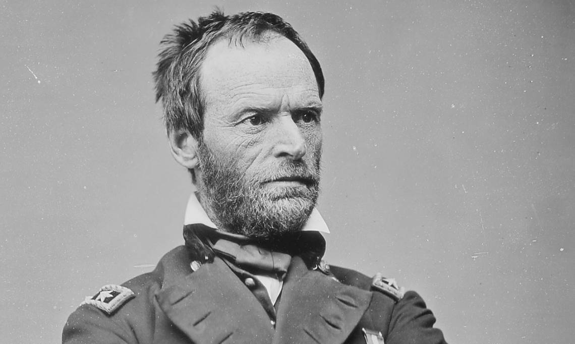 Le général de l'Union William Tecumseh Sherman, notamment favorable à une annexion du Canada dans les années 1880 - source : US National Archives-Gallica