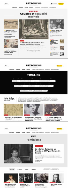 Les nouvelles pages d'accueil, Timeline et thématiques de RetroNews