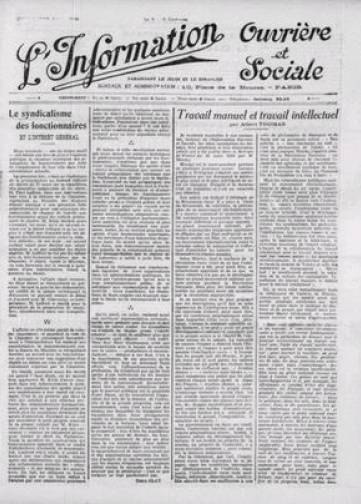 L'Information ouvrière et sociale (1918-1920)