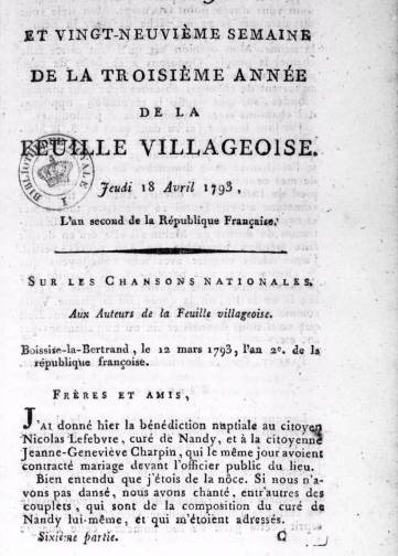La Feuille villageoise (1790-1796)
