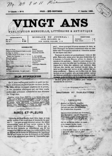 Vingt ans (1880-1881)